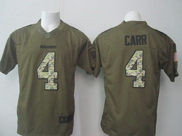 Derek Carr Las Vegas Raiders green Salute To Service jersey