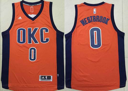 Russell Westbrook Revolution Oklahoma City Thunder orange jersey
