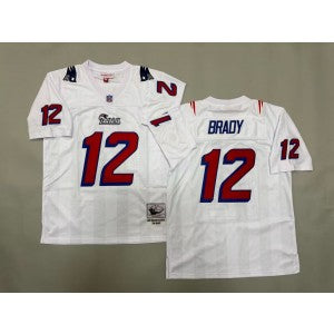Brady New England Patriots white Throwback jersey