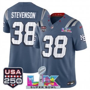 Rhamondre Stevenson New England Patriots blue Vapor jersey
