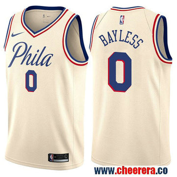 Jerryd Bayless Philadelphia 76ers cream jersey