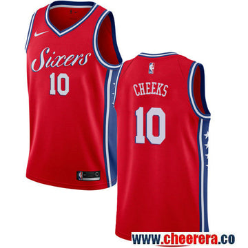 Maurice Cheeks Philadelphia 76ers red jersey