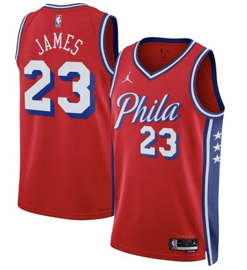 LeBron James Philadelphia 76ers red jersey