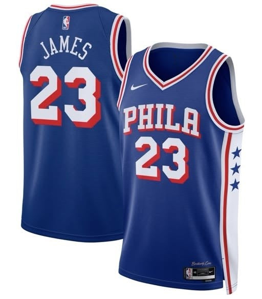 LeBron James Philadelphia 76ers blue jersey