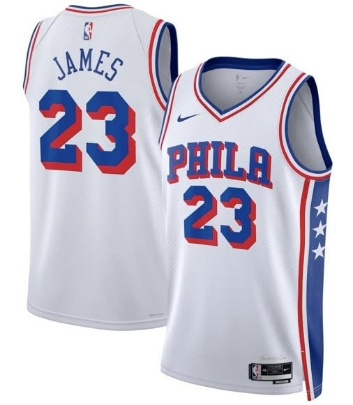LeBron James Philadelphia 76ers white jersey