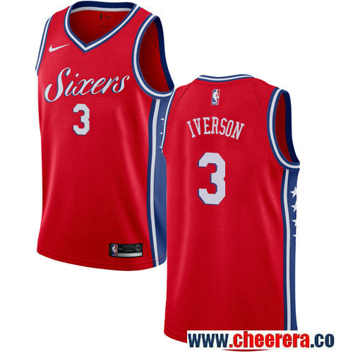 Allen Iverson Philadelphia 76ers red jersey