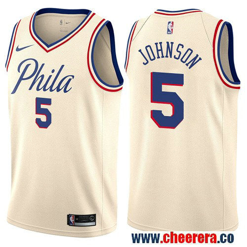 Amir Johnson Philadelphia 76ers cream jersey