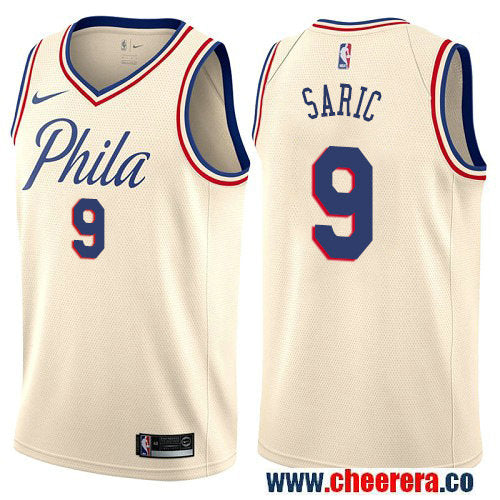 Dario Saric Philadelphia 76ers cream jersey