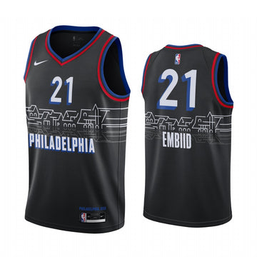Embiid Philadelphia 76ers black jersey