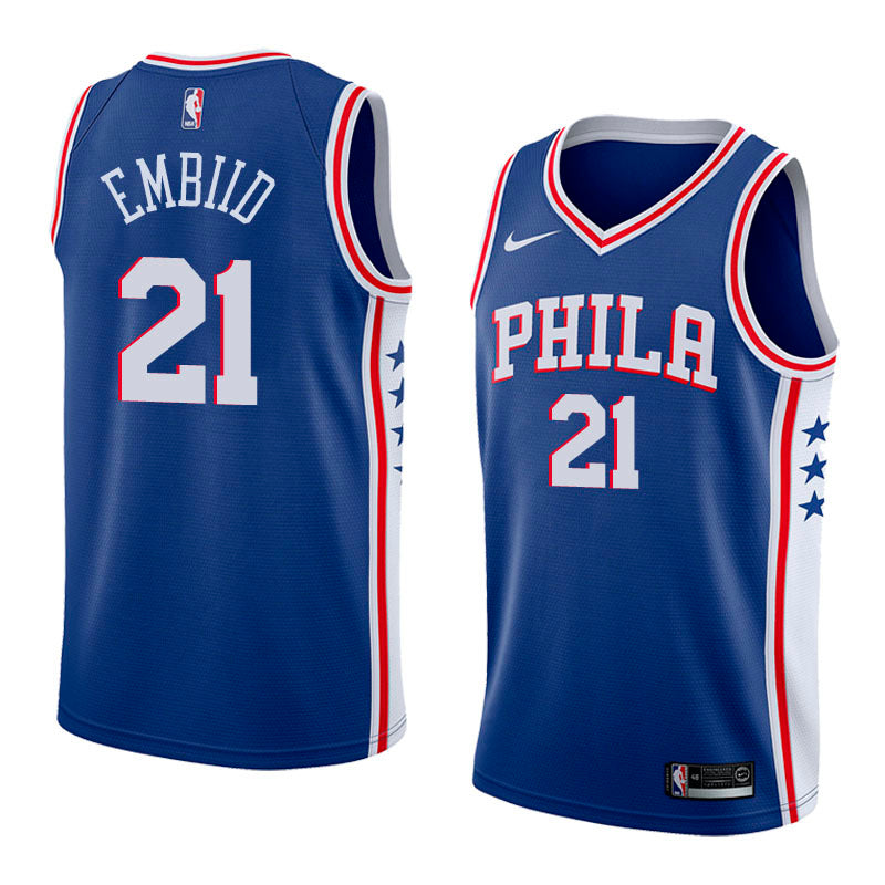 Embiid Philadelphia 76ers blue jersey