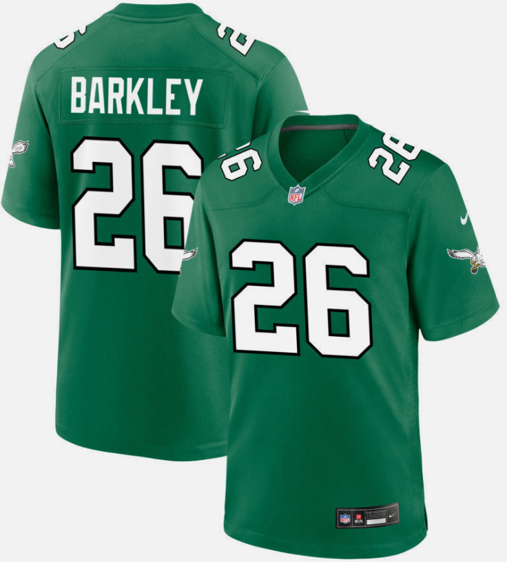 Saquon Barkley Philadelphia Eagles green jersey