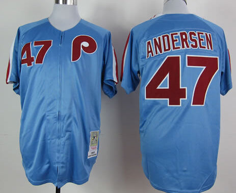 Larry Andersen Philadelphia Phillies blue Throwback jersey