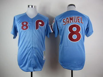 Juan Samuel Philadelphia Phillies blue Throwback jersey