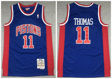 Isiah Thomas Detroit Pistons blue jersey