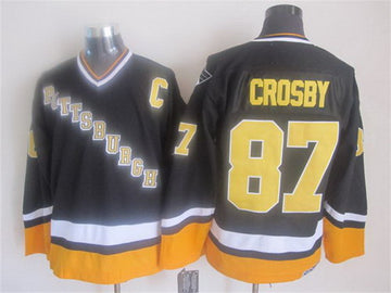 Sidney Crosby Pittsburgh Penguins black Throwback jersey