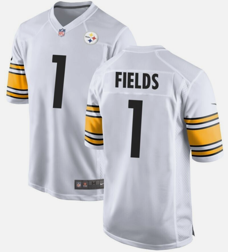 Justin Fields Pittsburgh Steelers white jersey