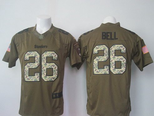 LeVeon Bell Pittsburgh Steelers green Salute To Service jersey