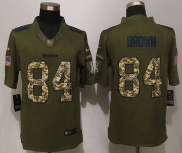 Antonio Brown Pittsburgh Steelers green Salute To Service jersey
