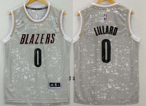 Damian Lillard Adidas Portland Trail Blazers gray jersey