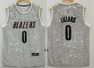 Damian Lillard Adidas Portland Trail Blazers gray jersey