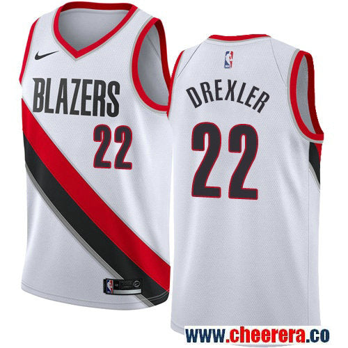 Clyde Drexler Portland Trail Blazers white jersey