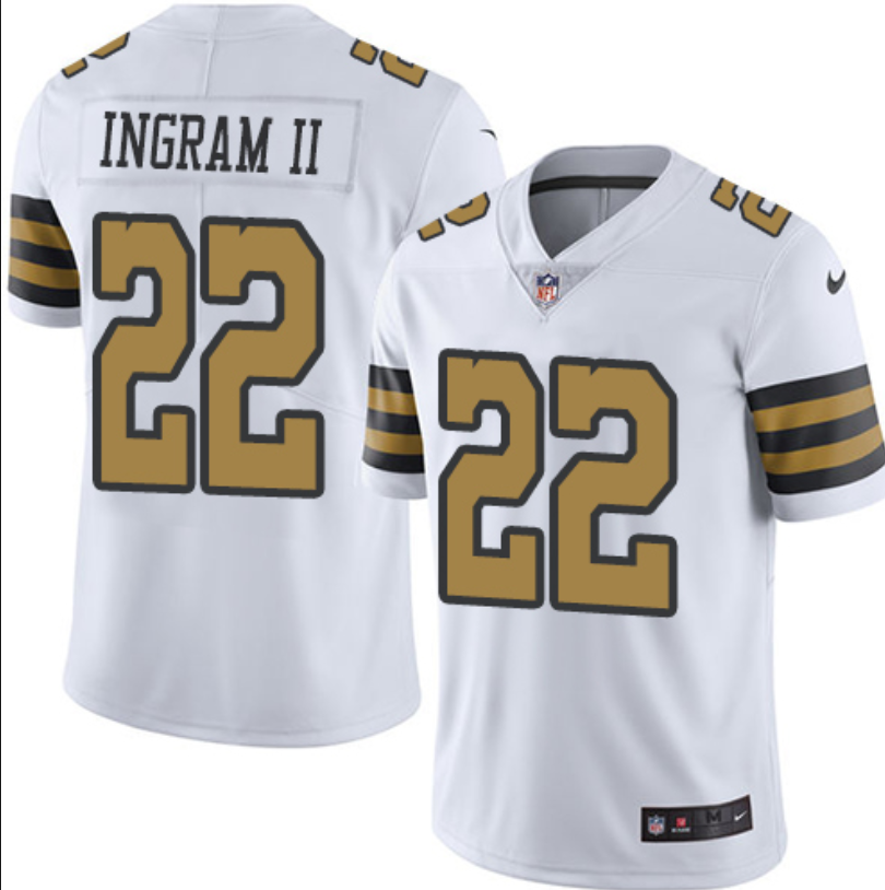 Nike Mark Ingram II New Orleans Saints white Vapor jersey