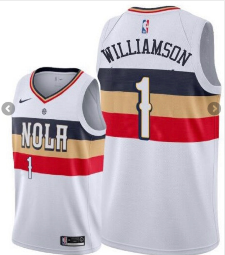 Zion Williamson New Orleans Pelicans white jersey