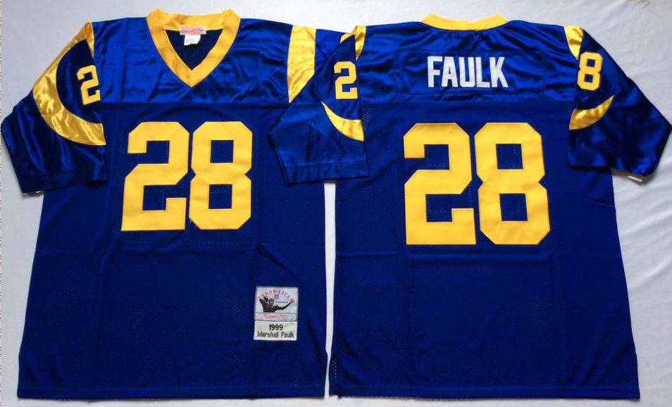 Marshall Faulk Los Angeles Rams blue Throwback jersey