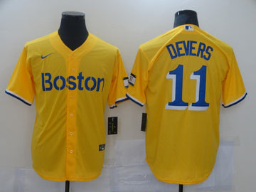 Rafael Devers Boston Red Sox gold City Connect jersey