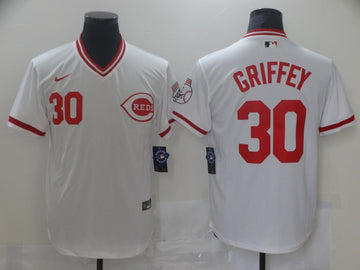 Ken Griffey Jr Cincinnati Reds white Throwback jersey
