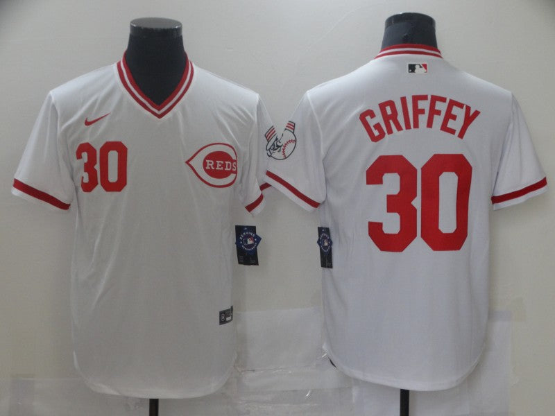 Ken Griffey Jr Cincinnati Reds white Throwback jersey