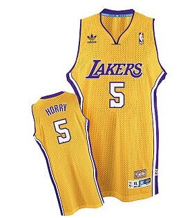 Robert Horry Los Angeles Lakers yellow Throwback jersey