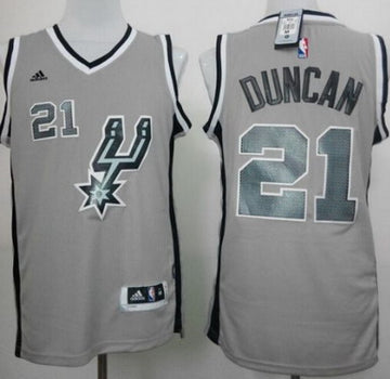 Tim Duncan Revolution San Antonio Spurs gray jersey