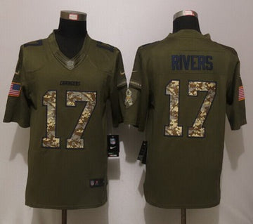 Philip Rivers Los Angeles Chargers green Salute To Service jersey