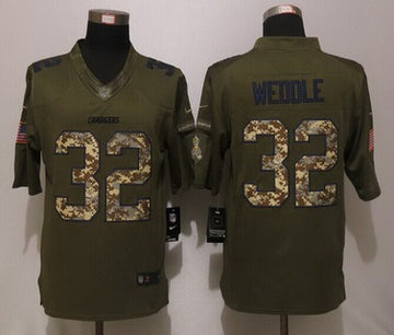 Eric Weddle Los Angeles Chargers green Salute To Service jersey