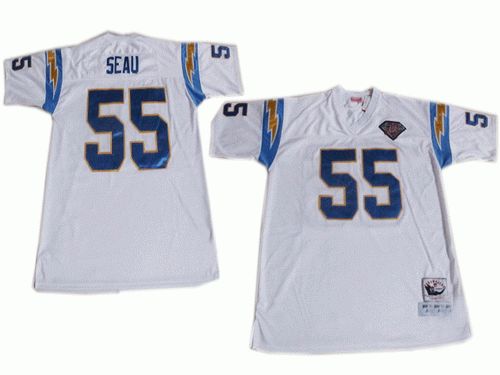Junior Seau Los Angeles Chargers white Throwback jersey
