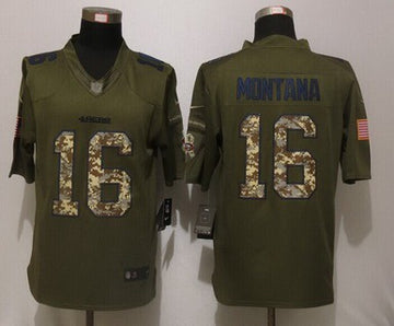 Joe Montana San Francisco 49ers green Salute To Service jersey