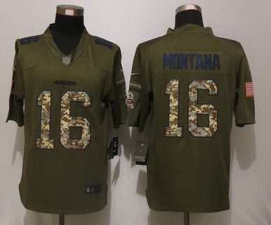 Joe Montana San Francisco 49ers green Salute To Service jersey