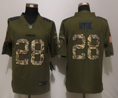 Carlos Hyde San Francisco 49ers green Salute To Service jersey