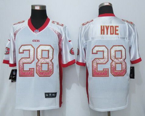 Carlos Hyde San Francisco 49ers white Elite jersey