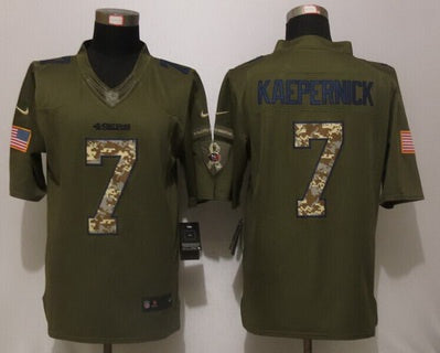 Colin Kaepernick San Francisco 49ers green Salute To Service jersey