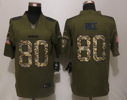 Jerry Rice San Francisco 49ers green Salute To Service jersey