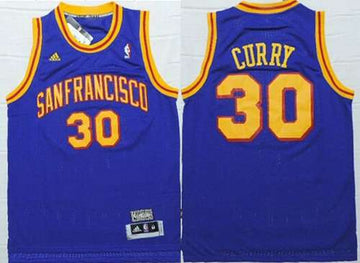 Stephen Curry Aba Hardwood Golden State Warriors blue Classic jersey