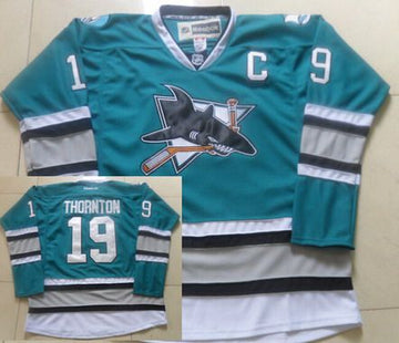 Joe Thornton San Jose Sharks teal jersey