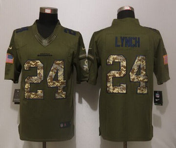 Marshawn Lynch Seattle Seahawks green Salute To Service jersey