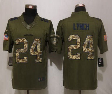 Marshawn Lynch Seattle Seahawks green Salute To Service jersey