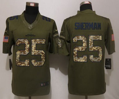 Richard Sherman Seattle Seahawks green Salute To Service jersey