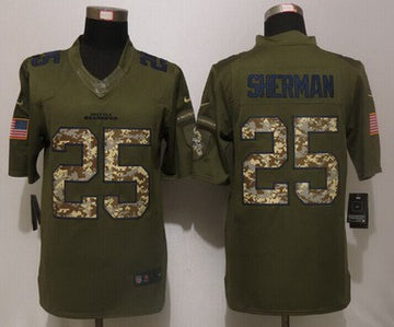 Richard Sherman Seattle Seahawks green Salute To Service jersey