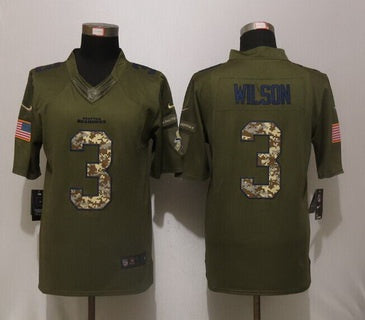 Russell Wilson Seattle Seahawks green Salute To Service jersey