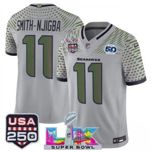 Jaxon Smith-Njigba Seattle Seahawks gray Vapor jersey